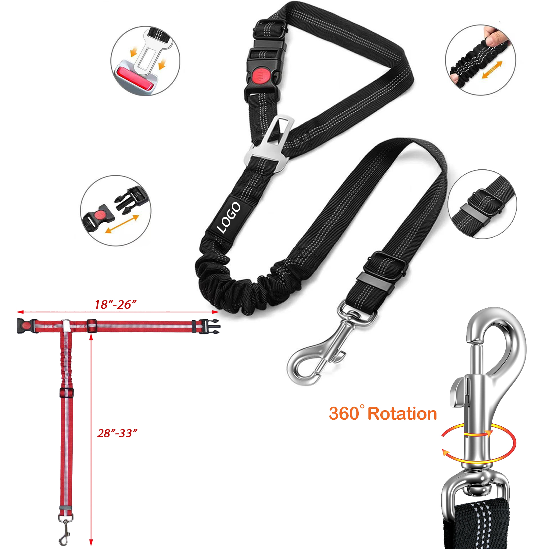 Retractable Pet Leash w/ Metal Carabiner