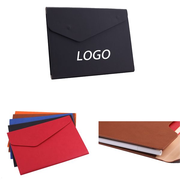 PU leather A4 file envelope document bag