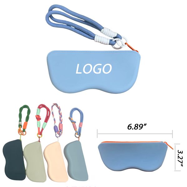 silicone eyeglasses pouch with lanyard