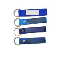 embossed woven luggage keychain tag