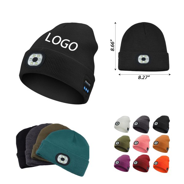 Bluetooth LED lighting rechargeable music beanies