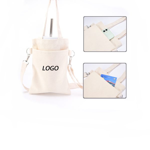 multi-compartment tote canvas bag